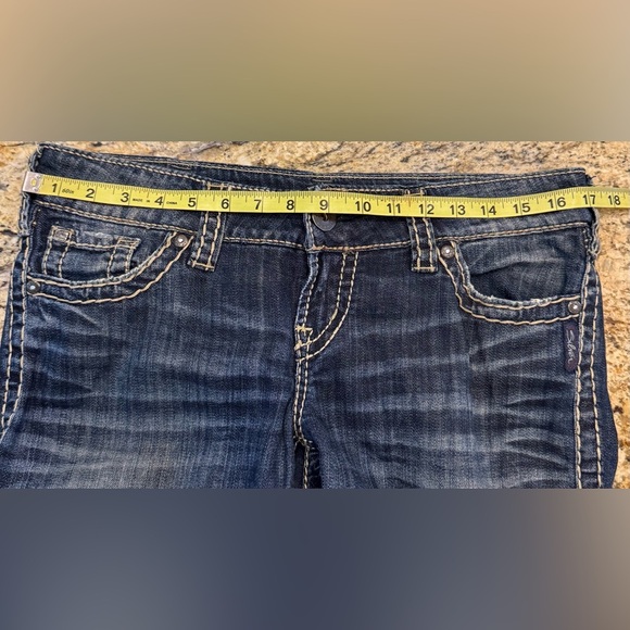 Silver Jeans Women’s Size 31 Mckenzie Capri Flap Pockets Stretch Denim - Picture 10 of 12